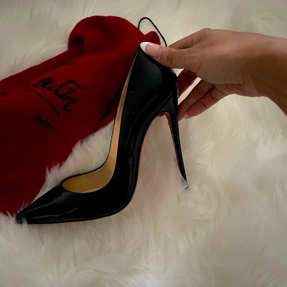 Christian Louboutin So Kate 120 Black Patent Leather Classic Stiletto Pumps - Picture 1 of 6